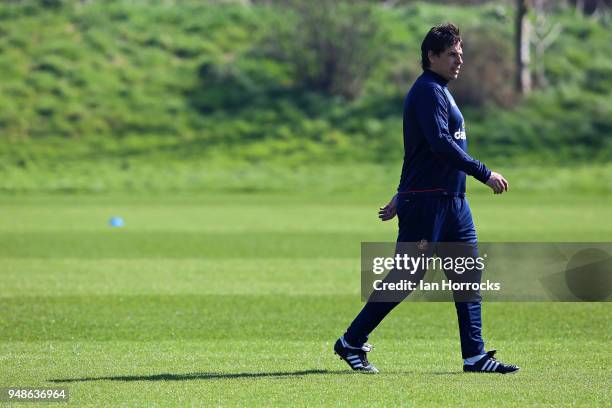 Manager Chris Coleman during a Sunderland AFC training session at The Academy of Light on April 19, 2018 in Sunderland, England.