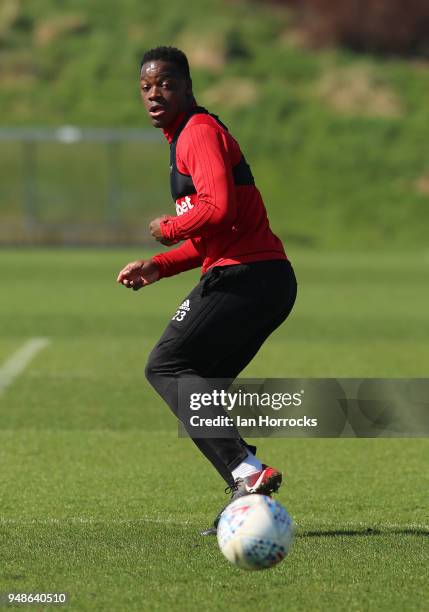 Lamine Kone during a Sunderland AFC training session at The Academy of Light on April 19, 2018 in Sunderland, England.