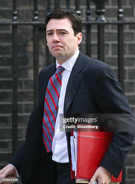 Andy Burnham, U.K. Culture secretary, arrives for the weekly cabinet meeting at number 10 Downing Street, in London, U.K., on Tuesday, March. 4,...