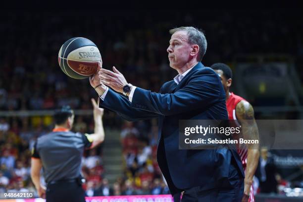 Vincent Collet coach of Strasbourg during the Jepp Elite match between Strasbourg and Monaco on April 18, 2018 in Strasbourg, France.