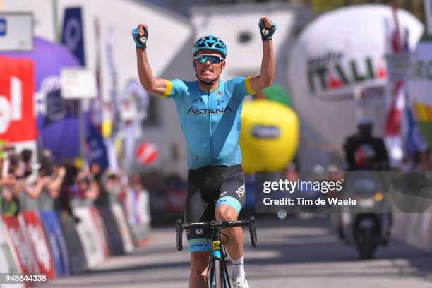 Arrival / Luis Leon Sanchez of Spain and Astana Pro Team / Celebration / during the 42nd Tour of the Alps 2018, Stage 4 a 134,4 stage from...