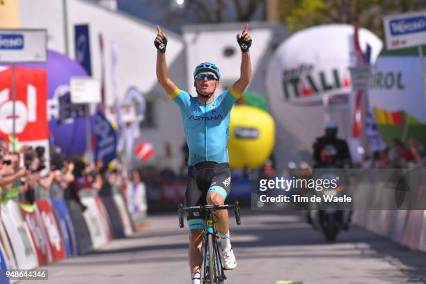 Arrival / Luis Leon Sanchez of Spain and Astana Pro Team / Celebration / during the 42nd Tour of the Alps 2018, Stage 4 a 134,4 stage from...