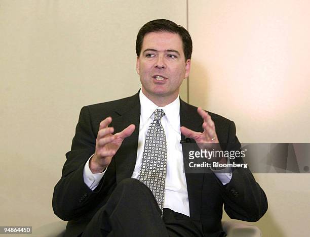 Deputy Attorney General James B. Comey speaks during a question and answer lunch session, December 9, 2004 at the Bloomberg News Bureau in...
