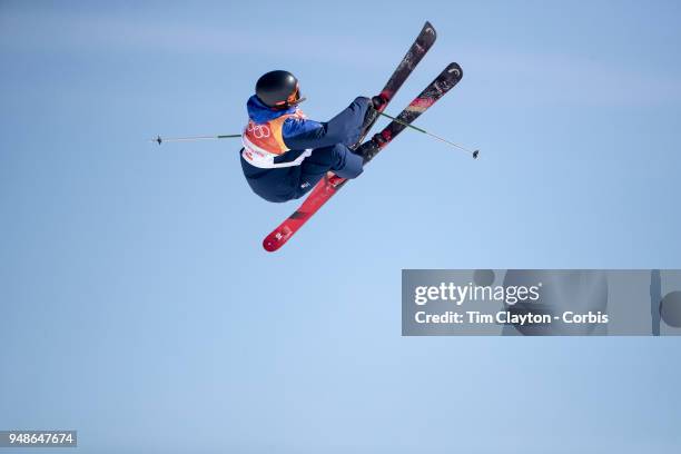 Isabel Atkin of Great Britain in action during the Freestyle Skiing Ladies' Ski Slopestyle Final at Phoenix Snow Park on February17, 2018 in...