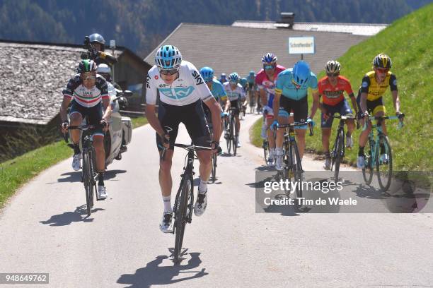 Fabio Aru of Italy and UAE Team Emirates / Christopher Froome of Great Britain and Team Sky / Thibaut Pinot of France and Team Groupama FDJ Purple...