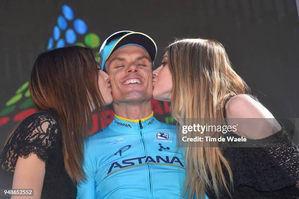 Podium / Luis Leon Sanchez of Spain and Astana Pro Team / Celebration / Trophy /during the 42nd Tour of the Alps 2018, Stage 4 a 134,4 stage from...