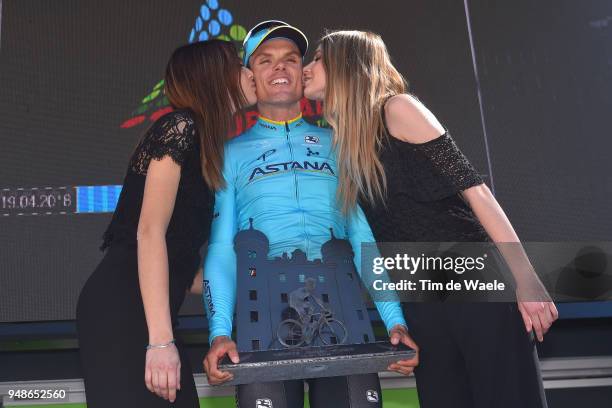 Podium / Luis Leon Sanchez of Spain and Astana Pro Team / Celebration / Trophy /during the 42nd Tour of the Alps 2018, Stage 4 a 134,4 stage from...