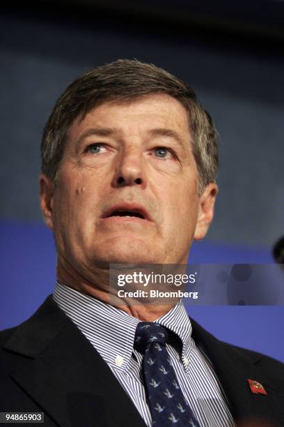 Ralph D. Crosby Jr., European Aeronautic, Defense & Space Co.'s North America chairman and CEO, listens during a news conference in Washington, D.C....
