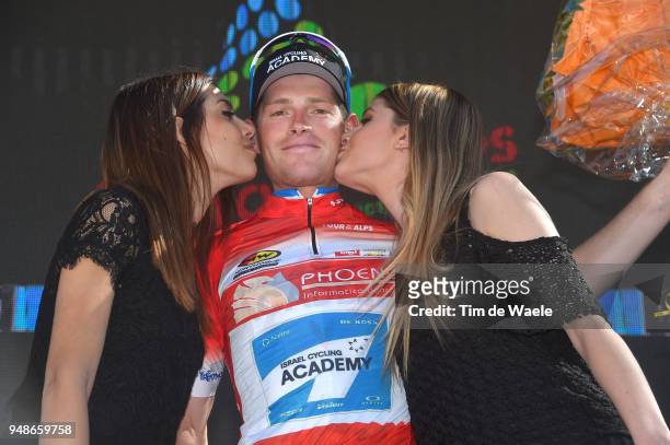 Podium / Ben Hermans of Belgium and Team Israel Cycling Academy Red Sprint Jersey / Celebration / Flowers / during the 42nd Tour of the Alps 2018,...