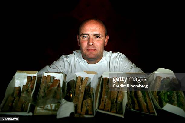 Aiden Byrne, head chef at the Dorchester Grill, poses during a sandwich tasting at the Dorcester Hotel, London, U.K., on Wednesday, Aug. 6, 2008....