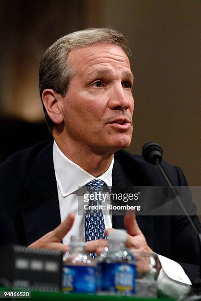 Alan Schwartz, president and chief executive officer of Bear Stearns Cos., testifies during a hearing before the Senate Banking, Housing and Urban...