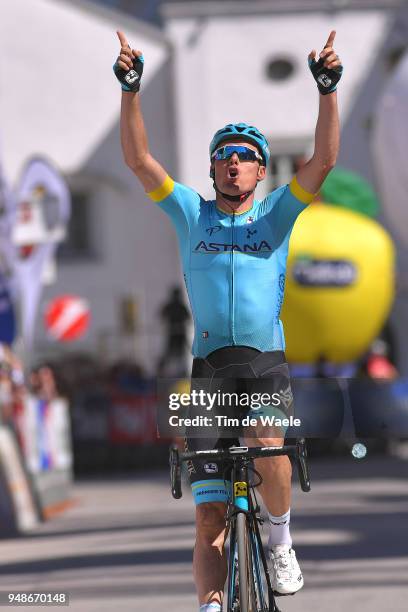 Arrival / Luis Leon Sanchez of Spain and Astana Pro Team / Celebration / during the 42nd Tour of the Alps 2018, Stage 4 a 134,4km stage from...