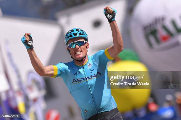 Arrival / Luis Leon Sanchez of Spain and Astana Pro Team / Celebration / during the 42nd Tour of the Alps 2018, Stage 4 a 134,4km stage from...