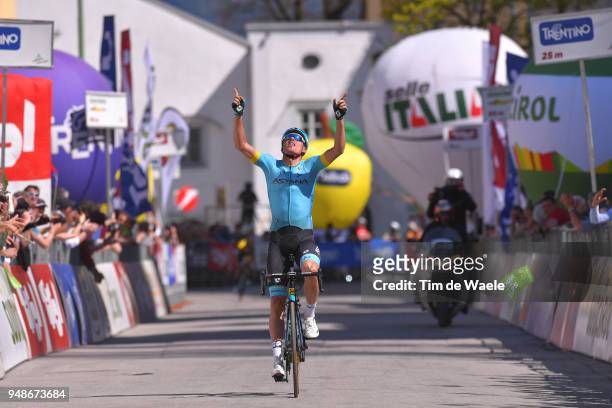 Arrival / Luis Leon Sanchez of Spain and Astana Pro Team / Celebration / during the 42nd Tour of the Alps 2018, Stage 4 a 134,4 stage from...