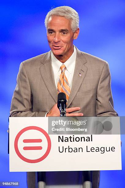 Charlie Crist, governor of Florida, speaks at the National Urban League Annual Conference in Orlando, Florida, U.S., on Friday, Aug. 1, 2008. Crist...