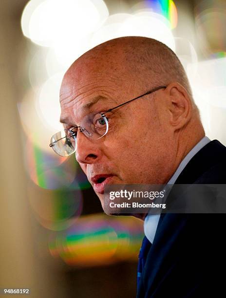 Henry Paulson, U.S. Treasury secretary, gives a speech on the economy at the Exchequer Club in Washington, D.C., U.S., on Thursday, July 31, 2008....