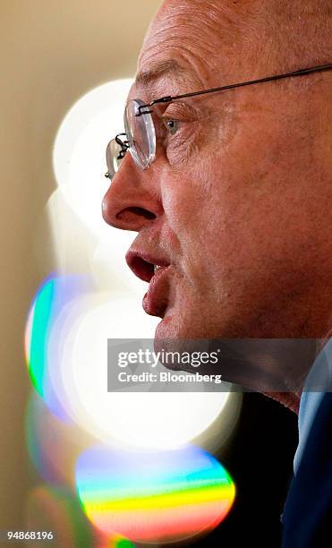 Henry Paulson, U.S. Treasury secretary, gives a speech on the economy at the Exchequer Club in Washington, D.C., U.S., on Thursday, July 31, 2008....