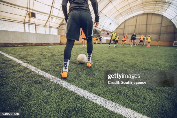 soccer training - indoor football pitch stock pictures, royalty-free photos & images