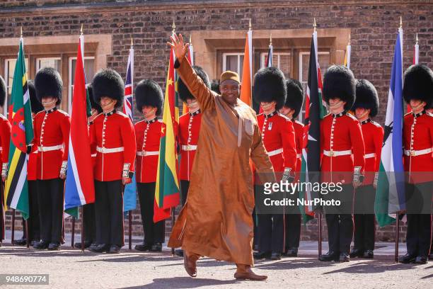Adama Barrow of The Gambia arriving to the Executive Session of the Commonwealth Heads of Government in London, England, April 19, 2018.