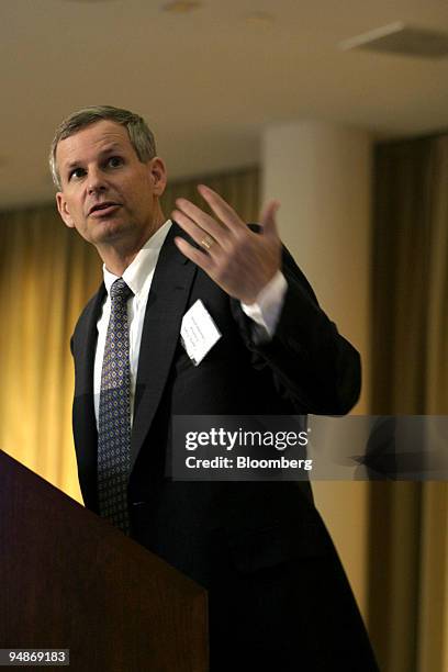 Charles Ergen, chairman, CEO and co-founder, EchoStar Communications Corp. Speaks at a CEO luncheon given by The Progress & Freedom Foundation in...