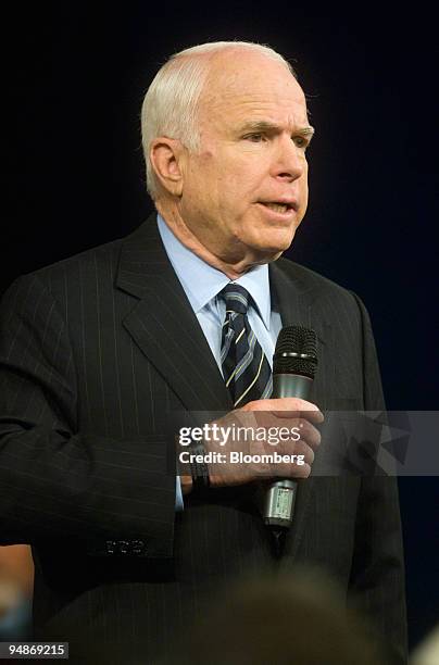 John McCain, U.S. Senator from Arizona and Republican presidential candidate, speaks during a town hall meeting at Reed High School in Sparks,...