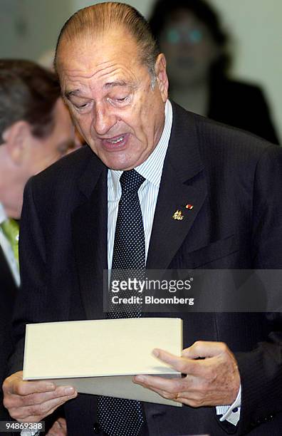 French President Jacques Chirac prepares for the EU Summit Brussels, Belgium, Friday, June 17, 2005. European Union leaders put ratification of the...