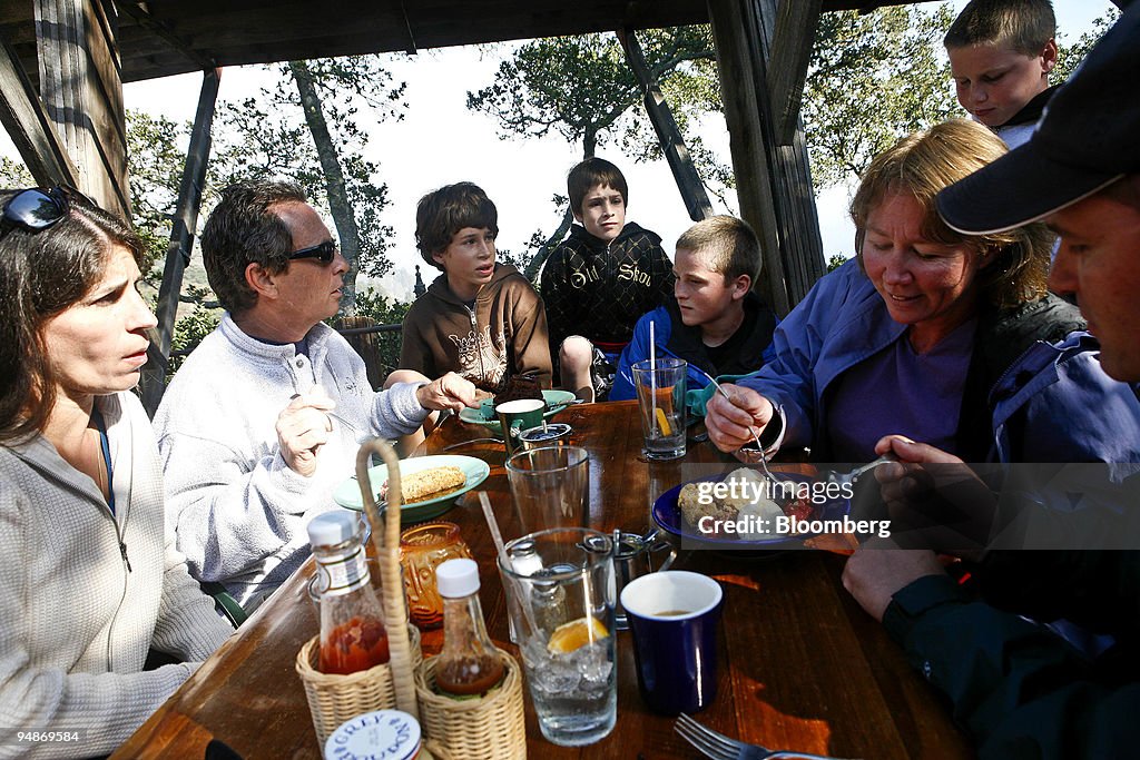 Diners, from left, Mojdeh and Gregg Miller, their sons Bryce