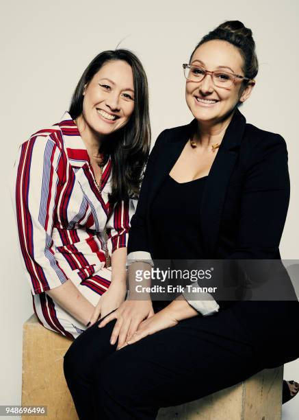 Directors Tina Brown and Dyana Winkler of the film United Skates pose for a portrait during the 2018 Tribeca Film Festival at Spring Studio on April...