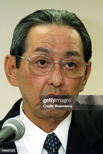 Matsushita Electric Industrial Co., Ltd. President Kunio Nakamura speaks to reporters at a press briefing in Tokyo on October 28, 2004. The world's...