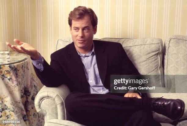 Portrait of American actor Greg Kinnear at the Essex House, New York, New York, November 20, 1995. He was there during a press junket for his film...