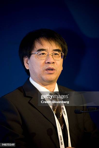 Zhang Laiwu, China's vice minister of science and technology, speaks at the Wal-Mart Sustainability Summit in Beijing, China, on Wednesday, Oct. 22,...