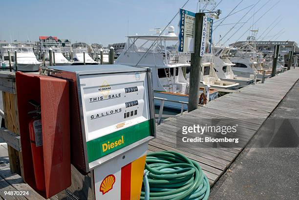 Gas pump stands at the South Jersey Marina in Cape May, New Jersey, U.S., on Thursday, July 17, 2008. Durand Blane measures the rising cost of...