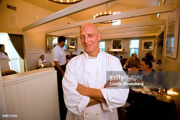 Maurizio Marfoglia, executive chef at Tutto il Giorno, poses in the dining room at the restaurant, located at 6 Bay Street in Sag Harbor, New York,...