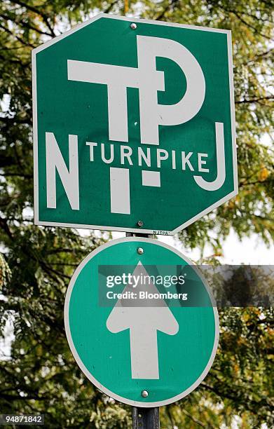 Sign leading to the New Jersey Turnpike sits on the side of the road in Newark, New Jersey, Wednesday, October 5, 2005. New Jersey, the state with...