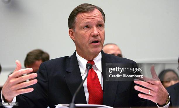 Christopher Cox, chairman of the U.S. Securities and Exchange Commission , testifies at a House Financial Services Committee hearing in Washington,...