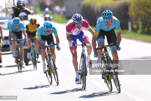 Luis Leon Sanchez of Spain and Astana Pro Team / Thibaut Pinot of France and Team Groupama FDJ Purple leaders jersey / during the 42nd Tour of the...