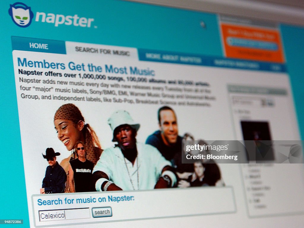 The Napster web site is seen in Frankfurt, Germany, Wednesda