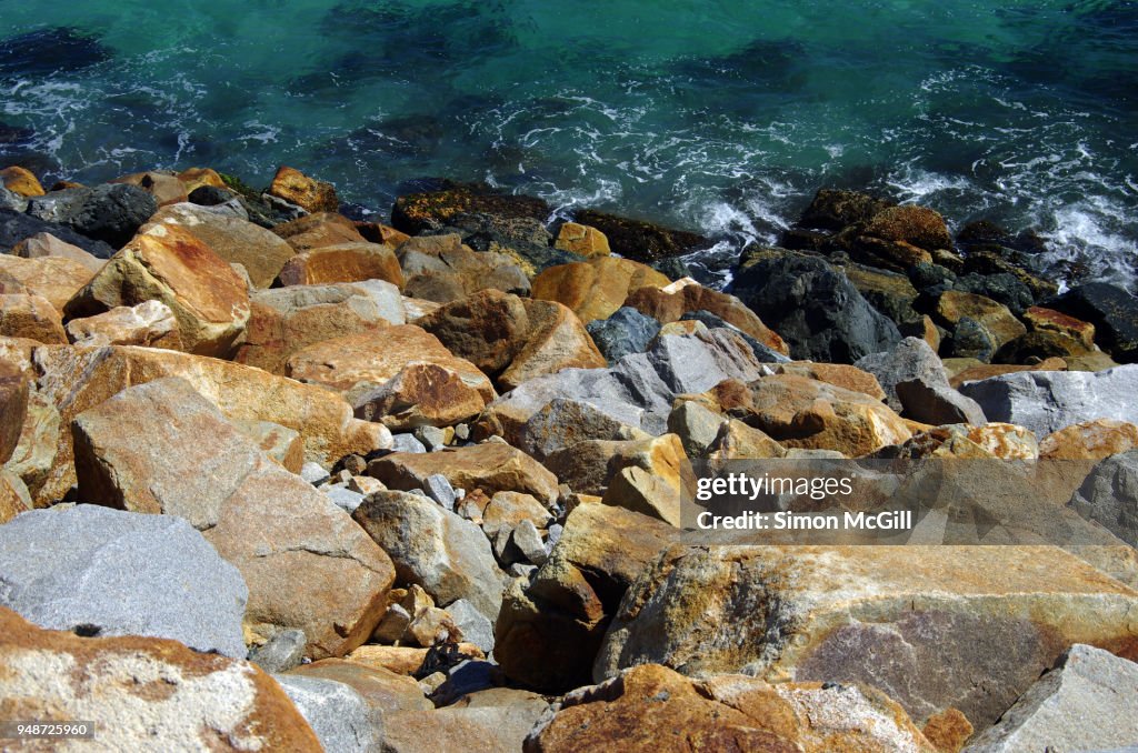 Corambirra Point Breakwater, also known as the Southern Breakwater, in Coffs Harbour, New South Wales, Australia