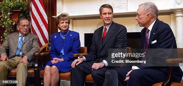 Supreme Court Justice nominee Harriet Miers meets with Senate Majority leader Bill Frist in the U.S. Capitol on October 3, 2005 in Washington, DC....