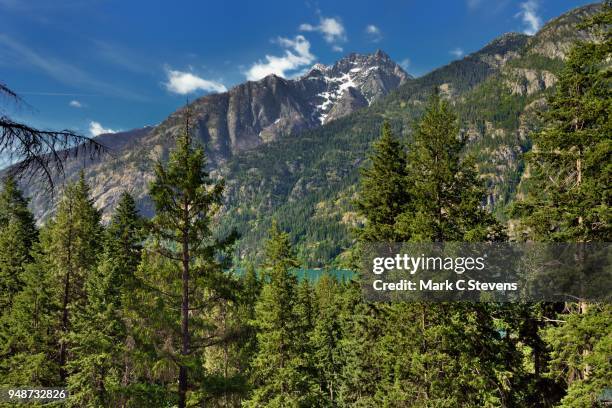 looking across a mountain valley and lake to mountains beyond - castle rock colorado stock pictures, royalty-free photos & images