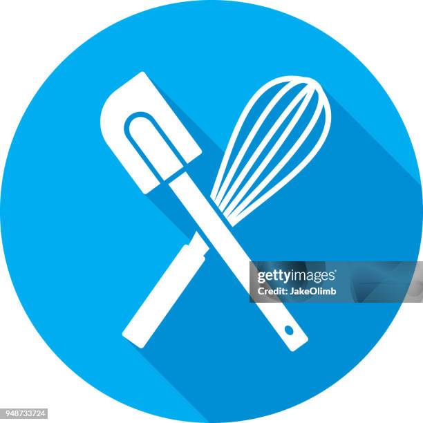 stockillustraties, clipart, cartoons en iconen met bakken cross pictogram silhouet - spatula