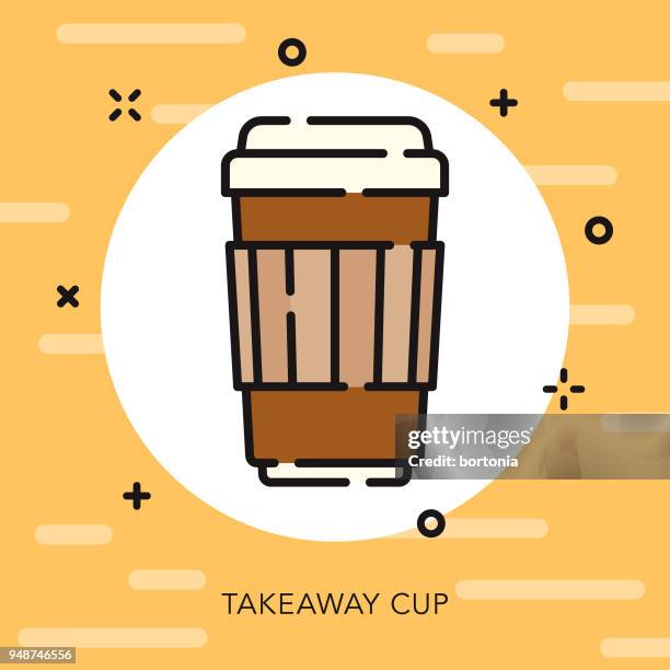 coffee open outline fast food icon - no problem icon stock illustrations