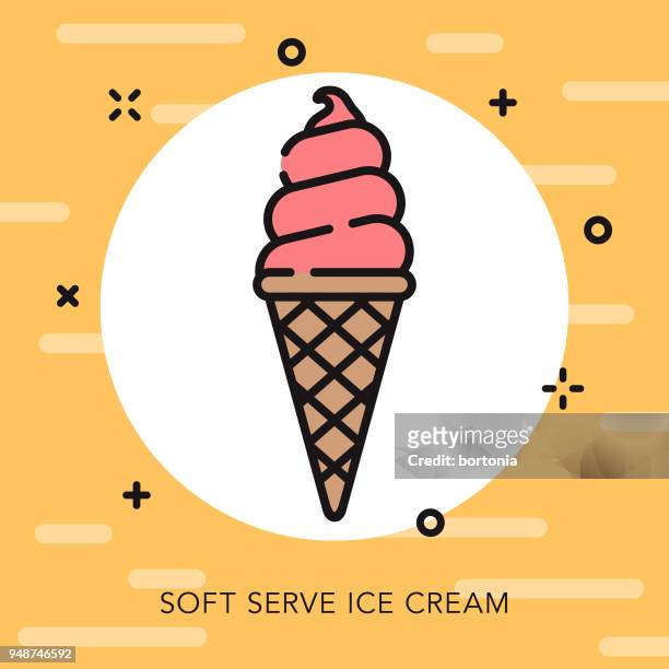 stockillustraties, clipart, cartoons en iconen met ijs open overzicht fastfood pictogram - ice cream