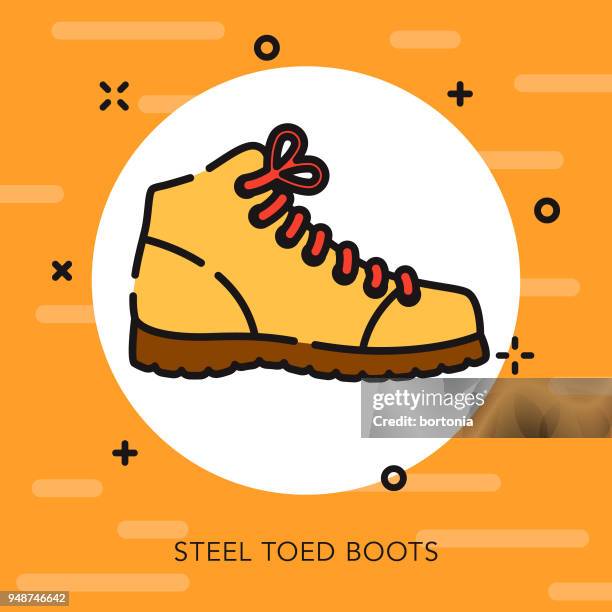 boots open outline construction icon - work boot stock illustrations