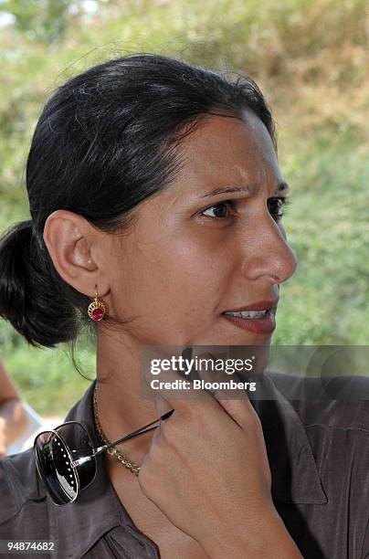 Viktoria Mohacsi, a Hungarian politician of Roma ethnicity and member of the European Parliament, speaks during an interview at the Tor di Quinto...