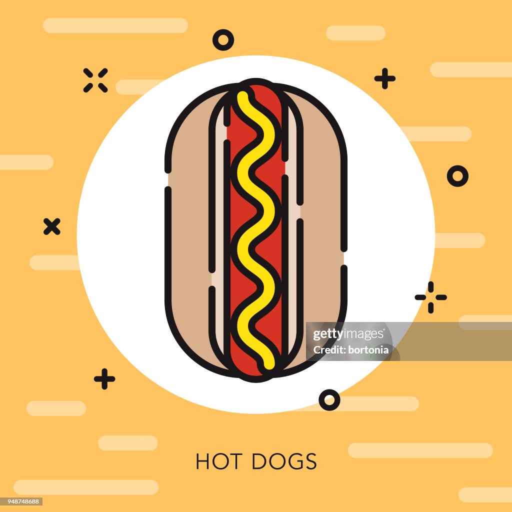 Hot Dog Open Outline Fast Food Icon