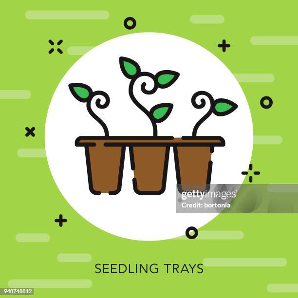 seedlings open outline gardening icon - bean sprout stock illustrations