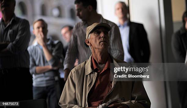 People are seen at the Australian Securities Exchange building in Sydney, Australia, on Friday, Oct. 10, 2008. Asian stocks tumbled, driving Japan's...