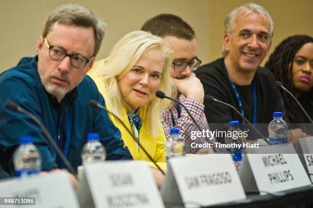 Michael Phillips, Sarah Adamson, Brian Tallerico, Scott Mantz, and Rebecca Theodore Vachonparticipate in a panel discussion on the future of film...