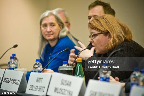 Leonard Maltin, Nell Minnow, Richard Roeper and Sheila O'Malley participate in a panel discussion on the future of film criticism at the Hyatt Place...